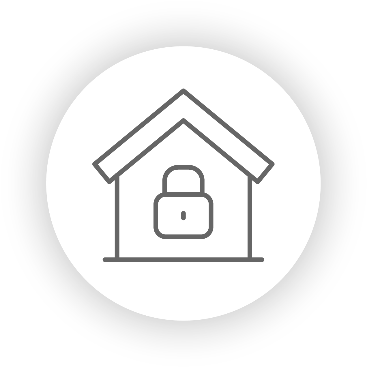 Icon of a house with a padlock, representing home security or locked home.