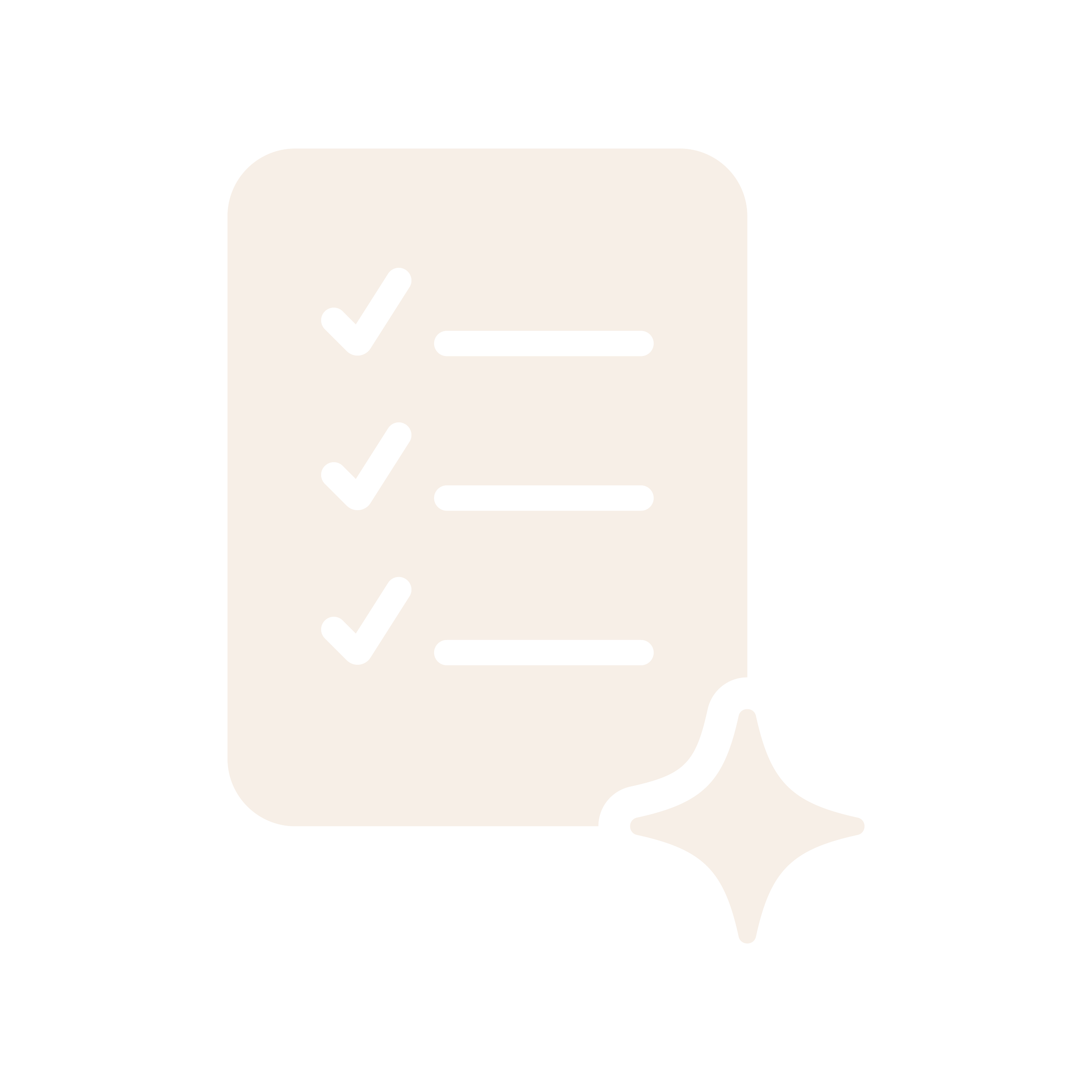 Une liste de tâches avec des cases cochées et une étoile brillante dans un style minimaliste.