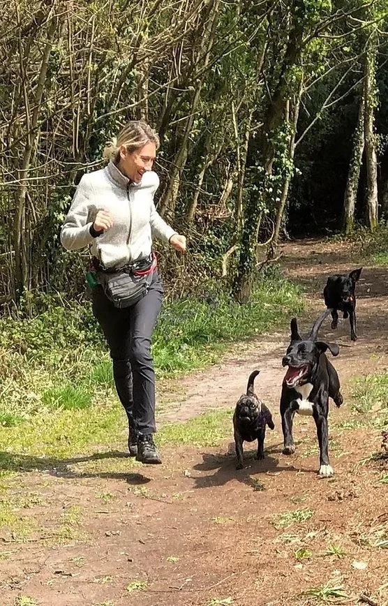 Gabby walking dogs