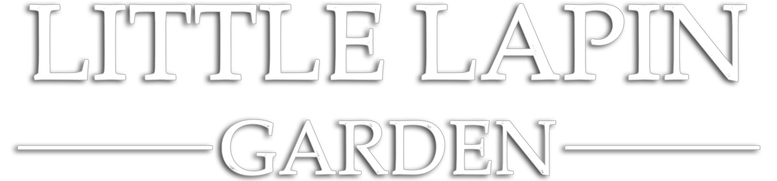 Neon sign that reads 'Little Lapin Garden' with stylized text and lines.