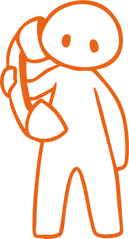 Dessin en ligne d'un personnage simple portant un sac à dos