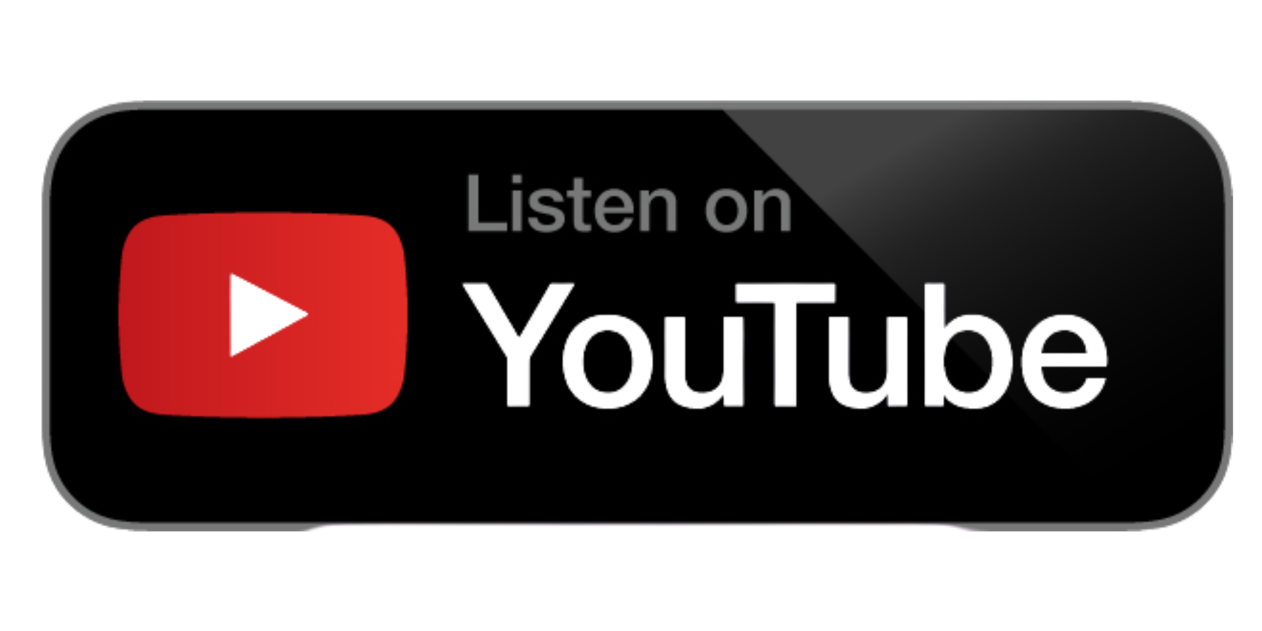 YouTube logo with 'Listen on YouTube' text.