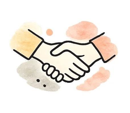 Illustration zweier Hände als Symbol für Verbindung und Verständnis im Familiencoaching