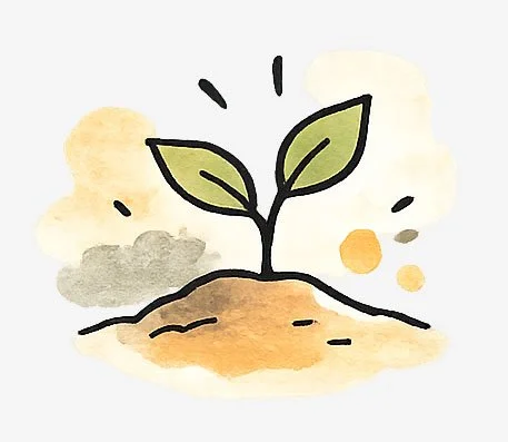 Illustration einer Pflanze als Symbol für Entwicklung und Wachstum im Neurodivergenz Coaching