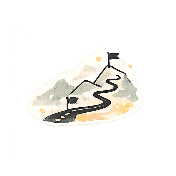 Weg mit Zielen und gut erreichbaren Teilzielen im Coaching mit neurodivergenten Frauen und Müttern.