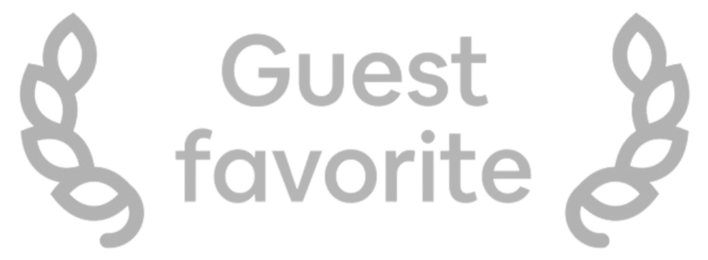 Gray graphic with the words 'Guest favorite' surrounded by laurel leaves.