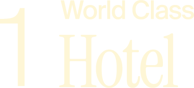 Text reading '1 World Class Hotel' in a stylized font.