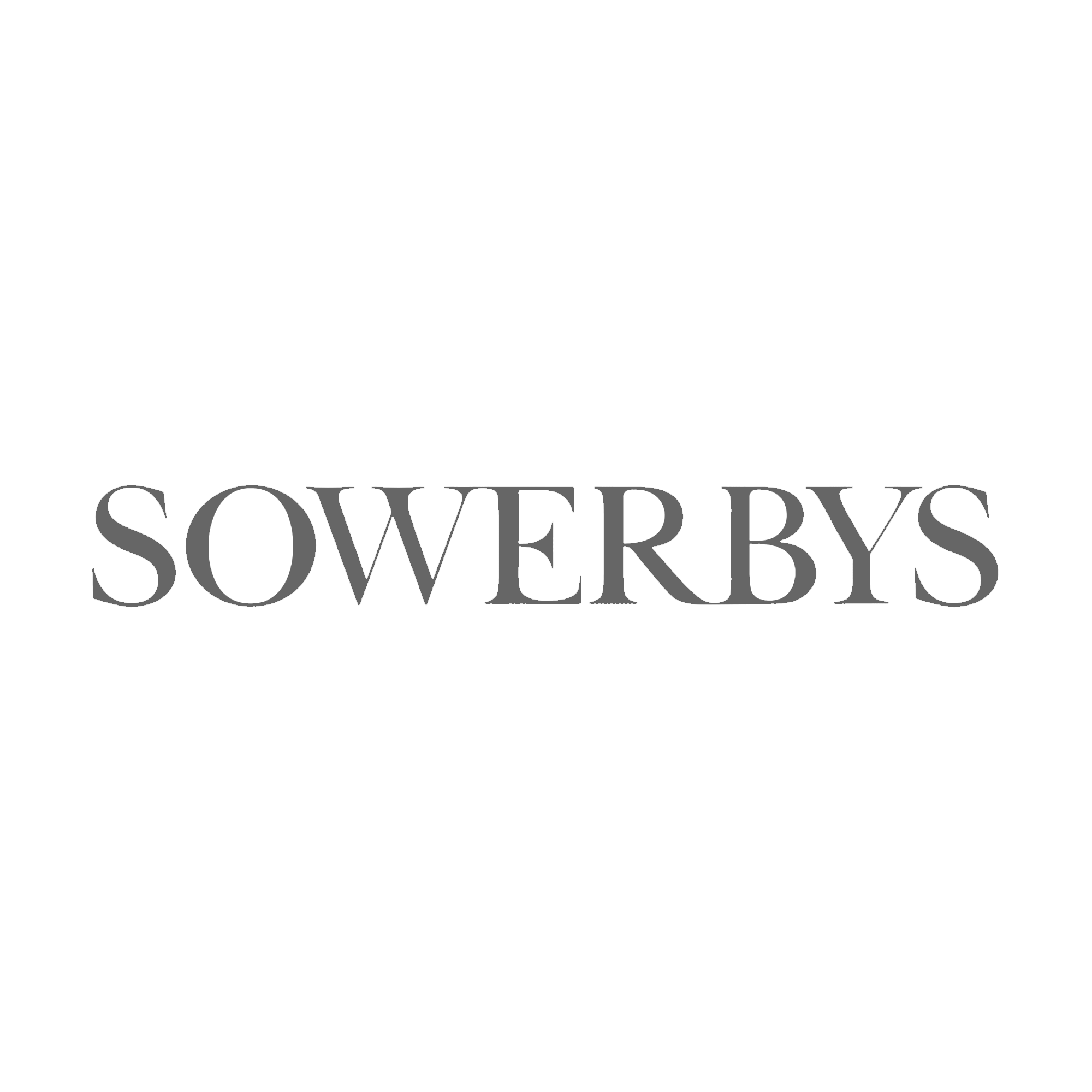Logo with the text 'SOWERBYS' in large gray letters on a black background.