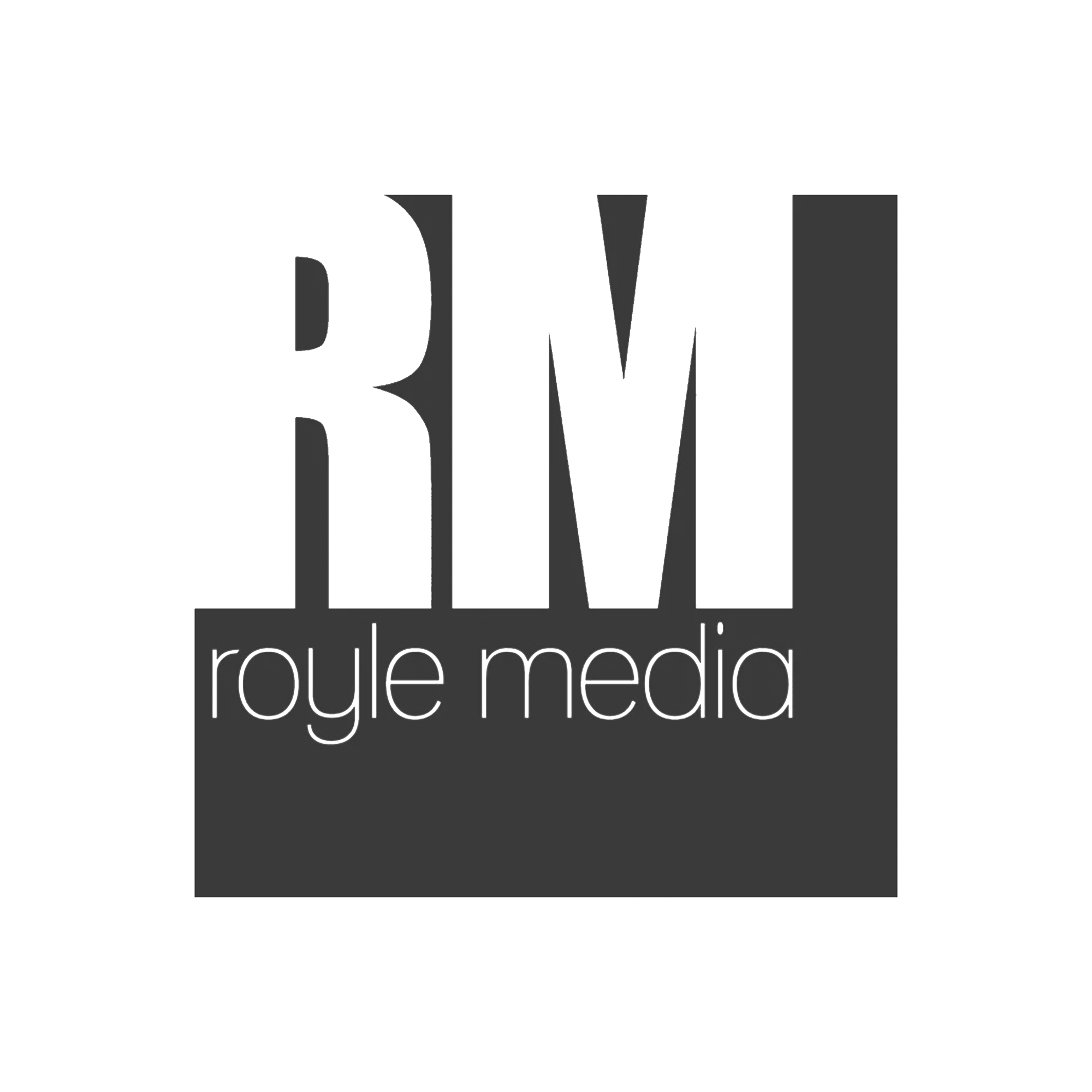 Black and gray logo with large initials 'RMM' and the text 'royle media' underneath.