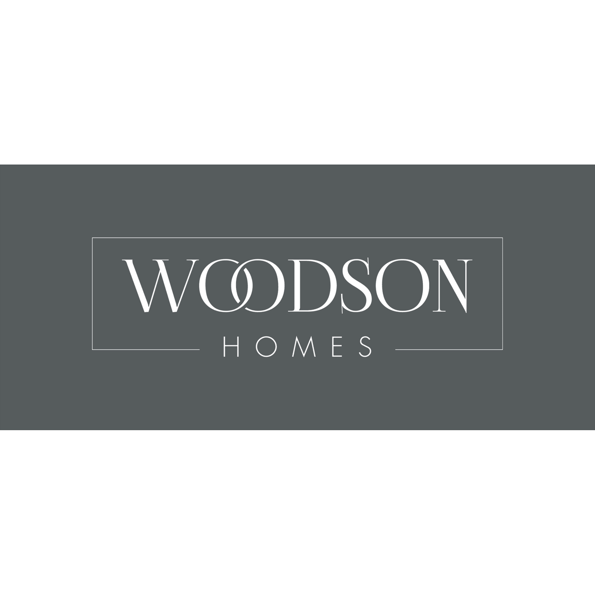 Woodson Homes logo on a dark gray background