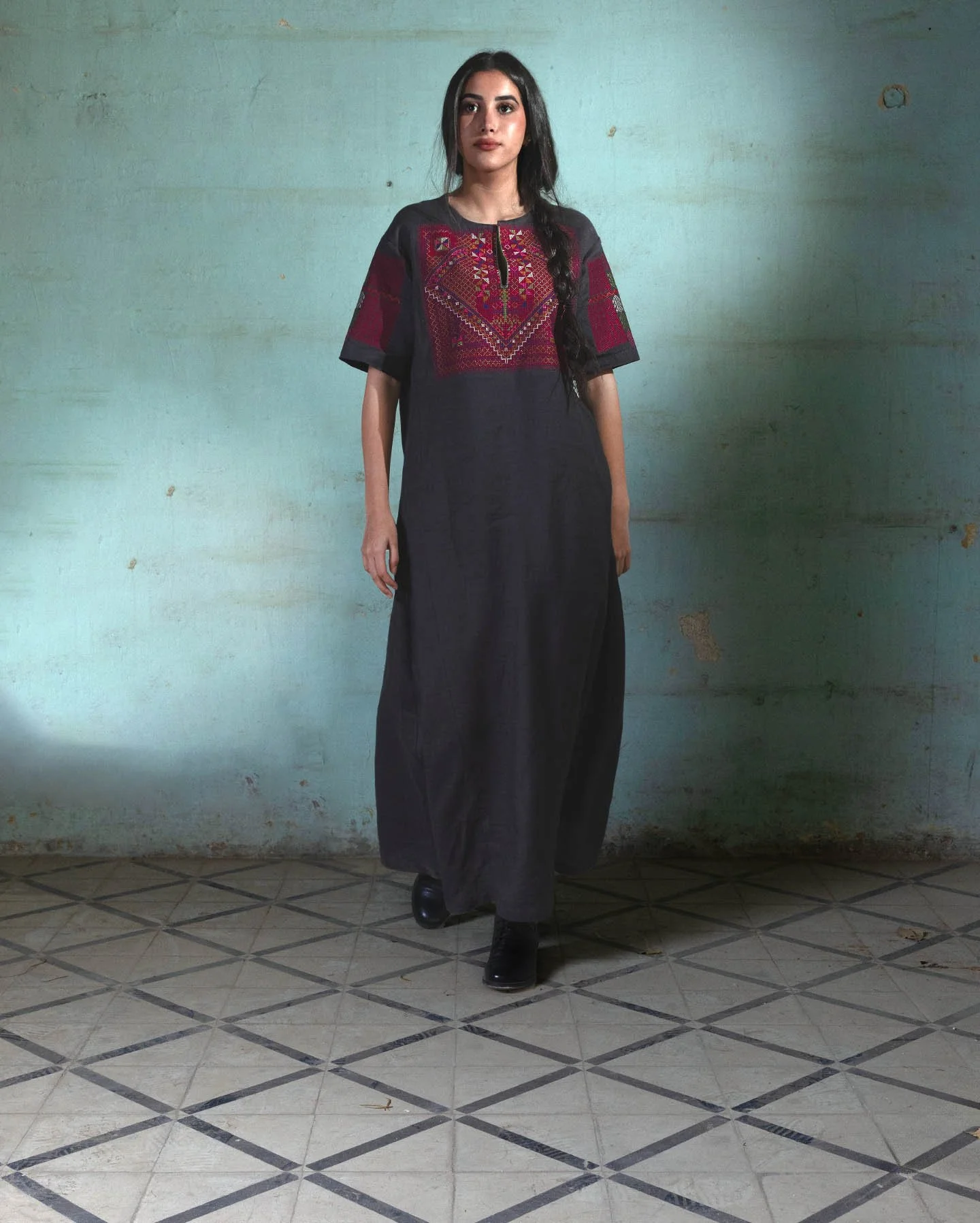 Machine Embroidered Thob