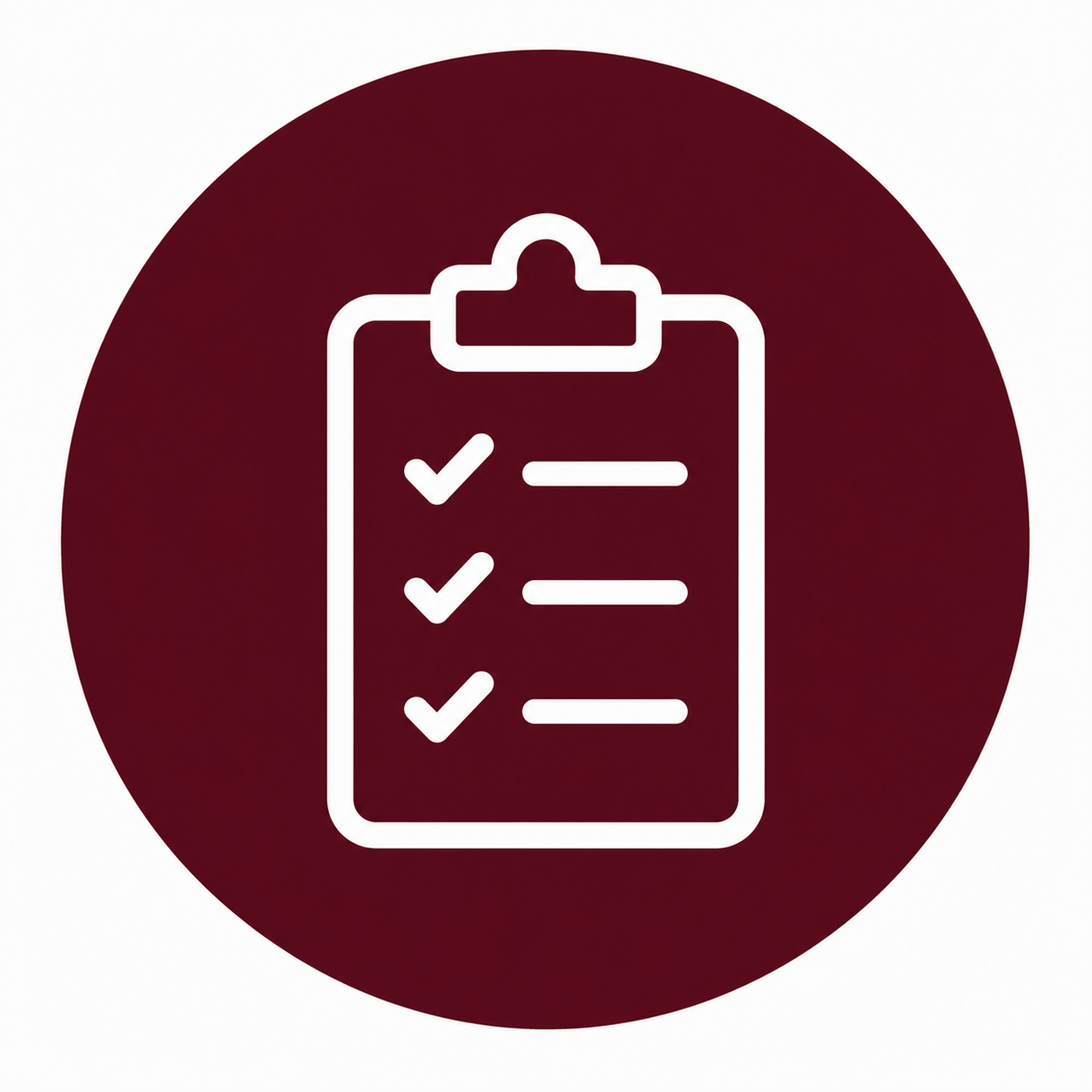 Icon of a clipboard with checkmarks indicating completed tasks.
