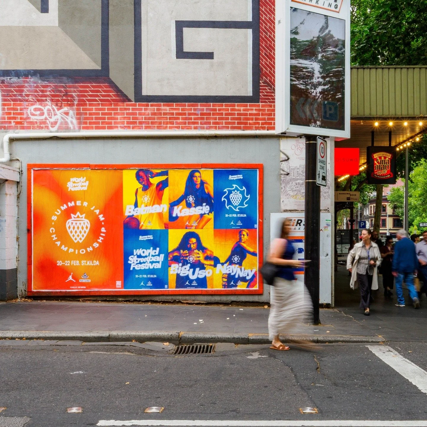Australia's biggest and most iconic basketball festival, Summer Jam, is back to bring the heat once more this summer from 20 - 22 Feb at The Peanut Farm Reserve in St Kilda.

These posters are absolutely popping and can't be missed on the street.

#s