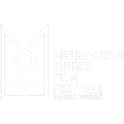 Logo of Melbourne Queer Film Festival with stylized geometric design and the tagline "Proudly Different"