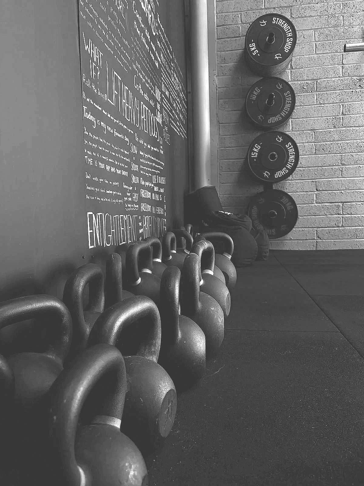 Strength equipment set up for progressive training