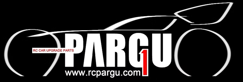Logo for RC Pargo, a RC upgrade parts company, featuring a stylized model car outline and the website www.rcpargu.com.