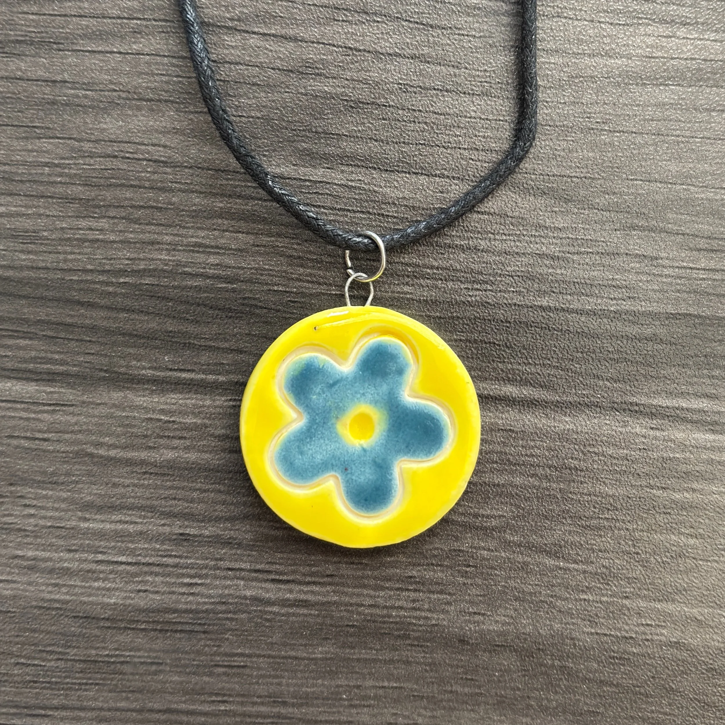 Blue & Yellow Flower Necklace