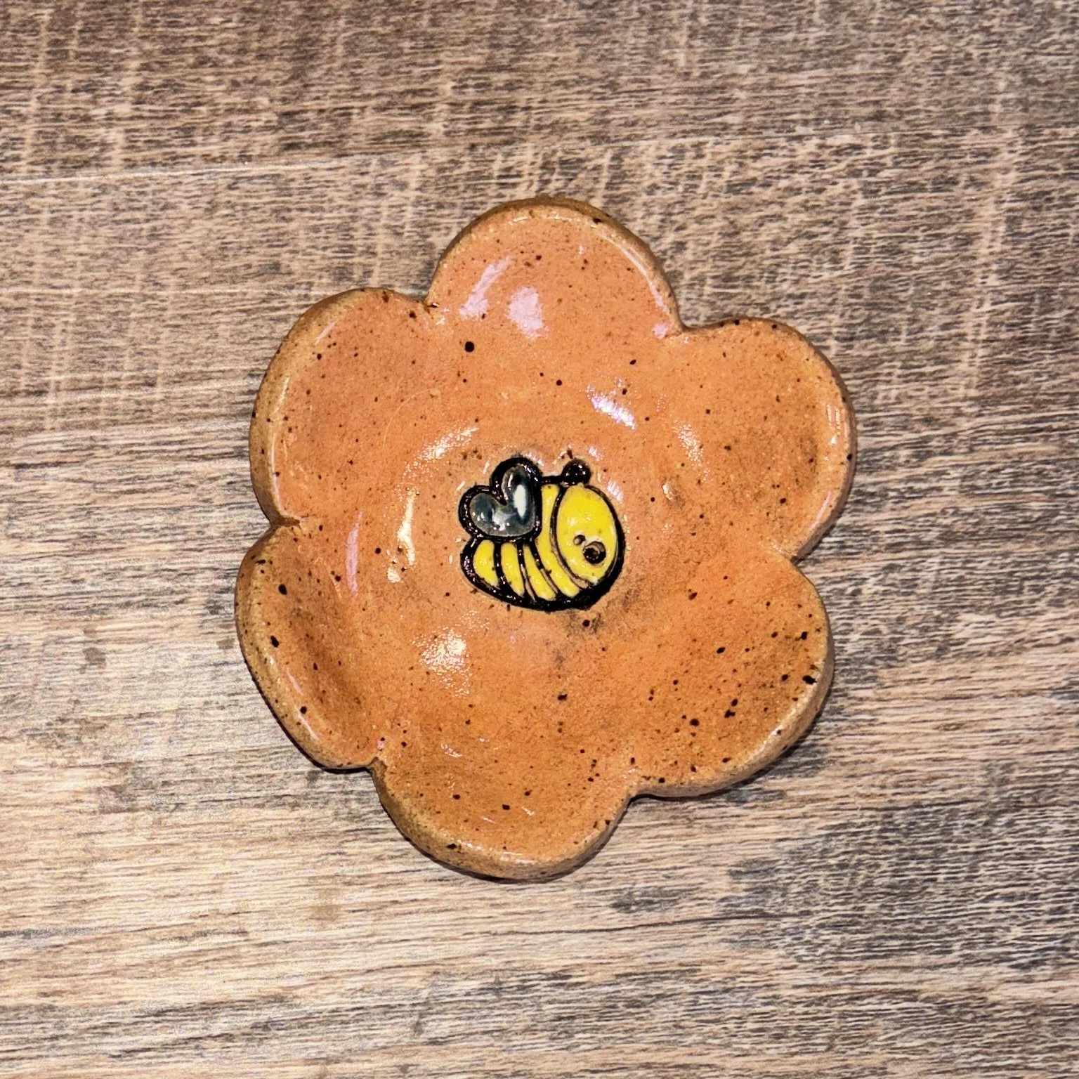 Coral Bee Trinket Tray