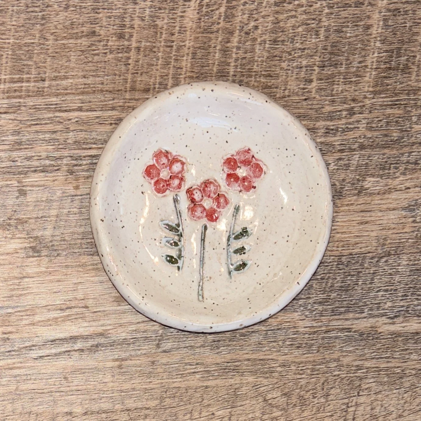 Round Flowers Trinket Tray