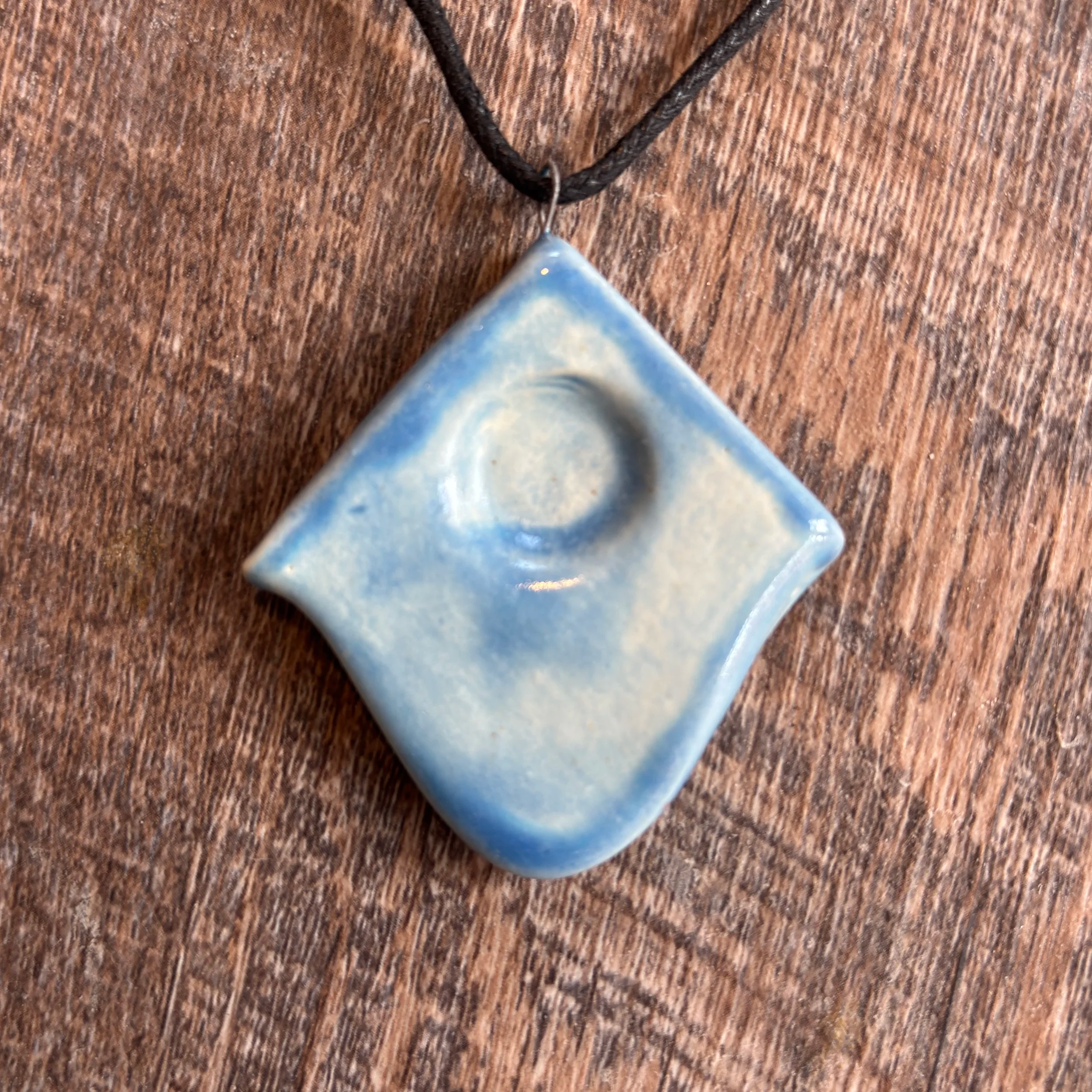 Blue Birdhouse Necklace