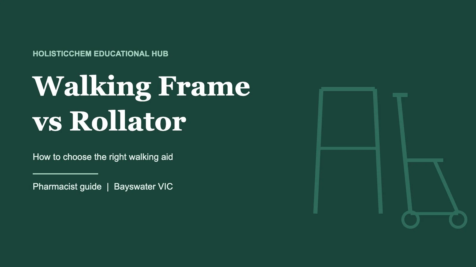 Walking frame vs rollator guide from HolisticChem pharmacy in Bayswater