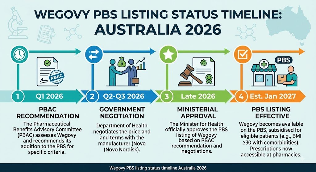Wegovy PBS listing status timeline Australia 2026