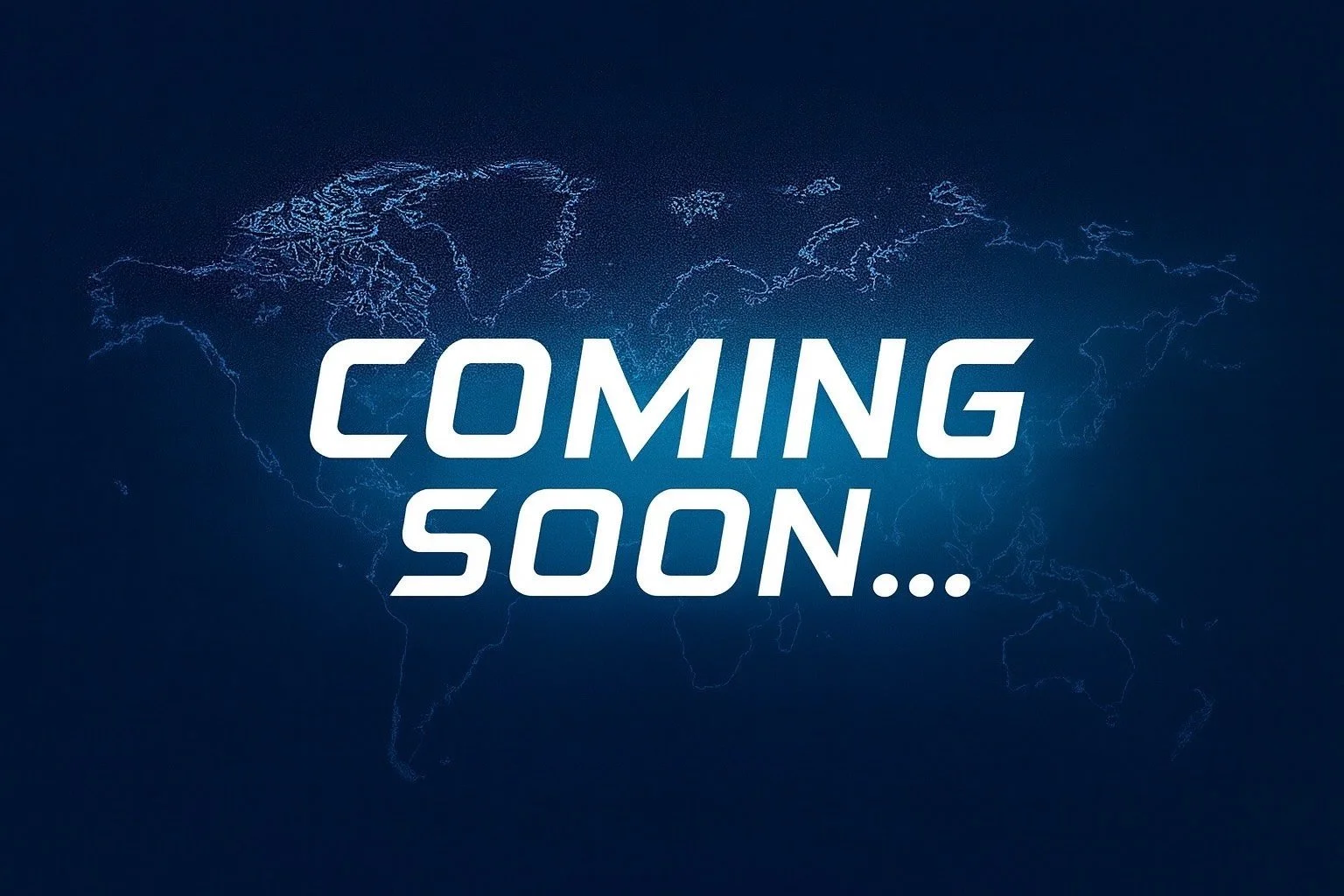 A digital graphic with a world map and the words 'Coming Soon...' in bold white text.