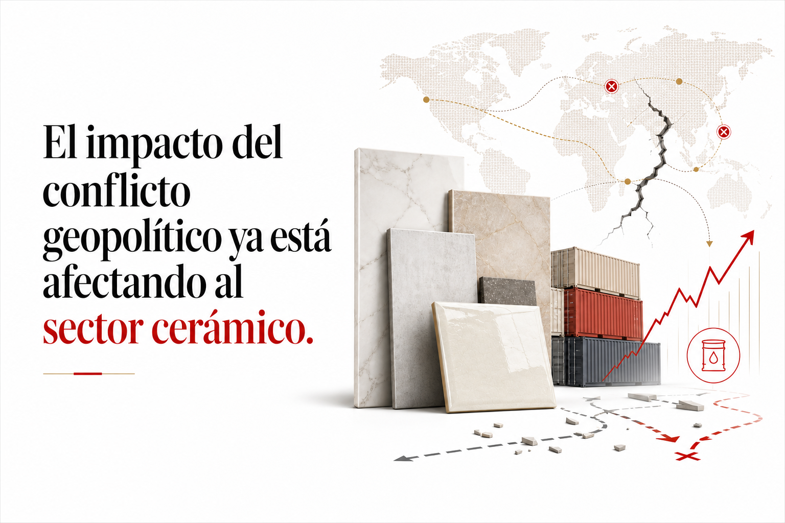 No es geopolítica. Es cadena de costes, suministro y timing. El impacto real del conflicto en el sector cerámico