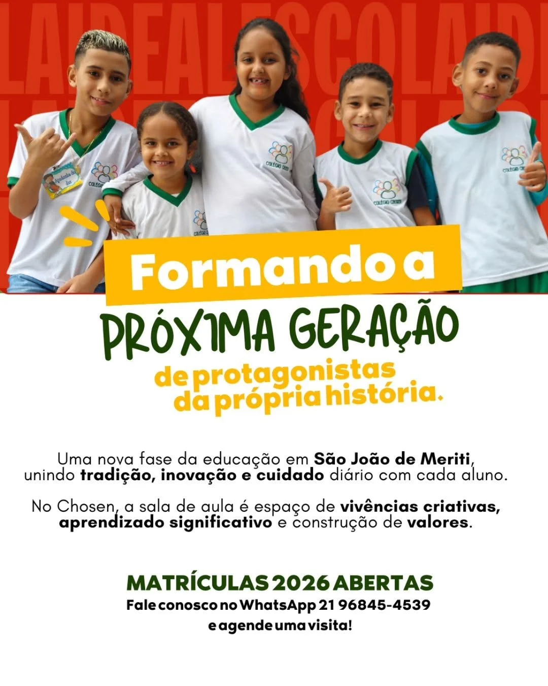 Matrículas Abertas – Colégio Chosen