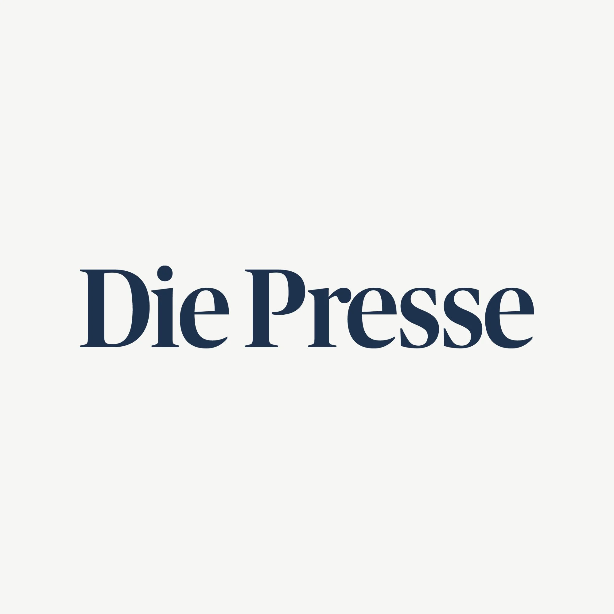 Das Bild zeigt das Logo der Zeitung "Die Presse" auf hellem Hintergrund.