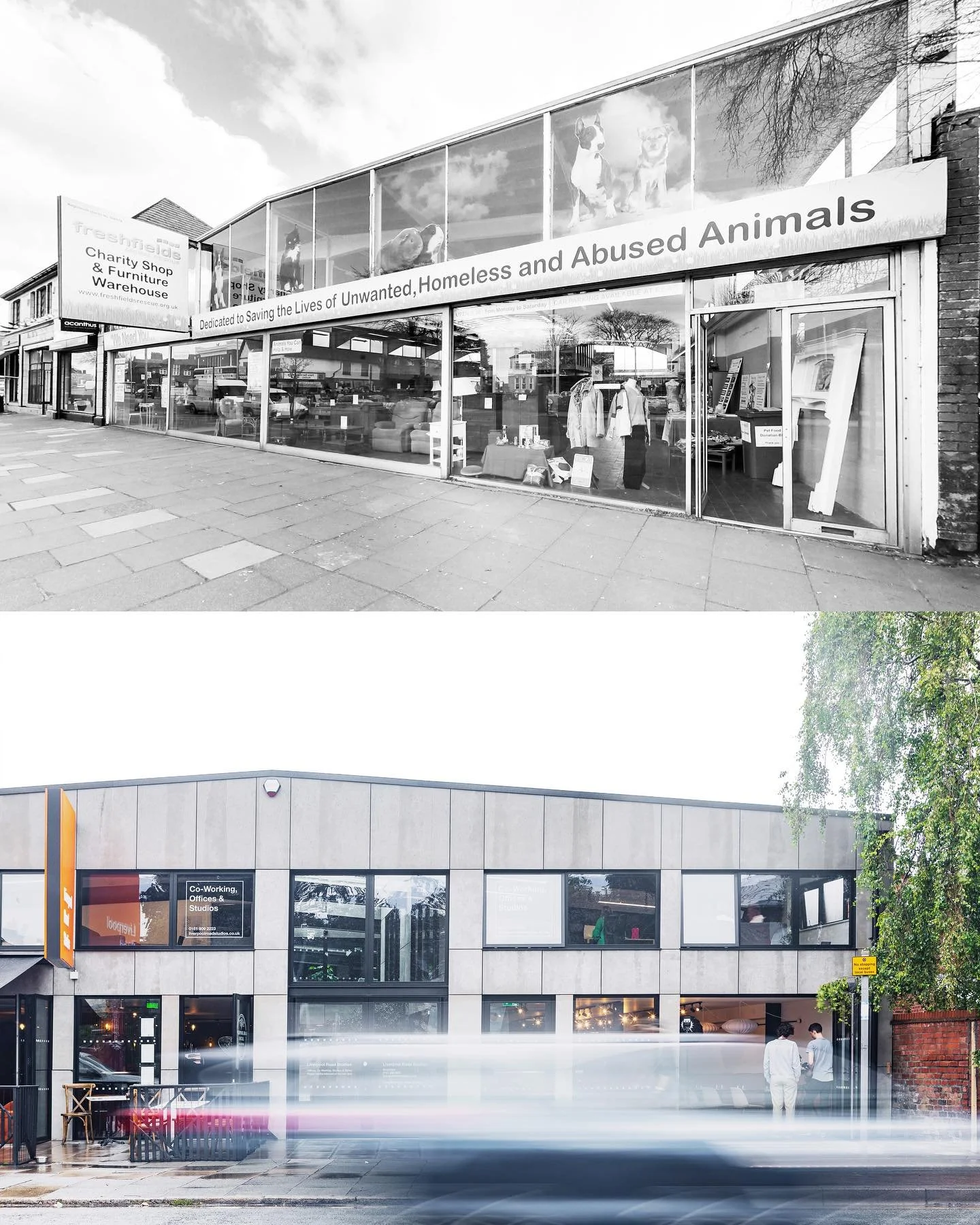 Liverpool Road Studios is two years old today. Formerly a disused car showroom and mechanics building, Liverpool Road Studios now has:

2 restaurants, 2 bars 
30 businesses 
64 co-working customers 
2 gyms
Hair &amp; nail salon
Yoga studio
Fire safet