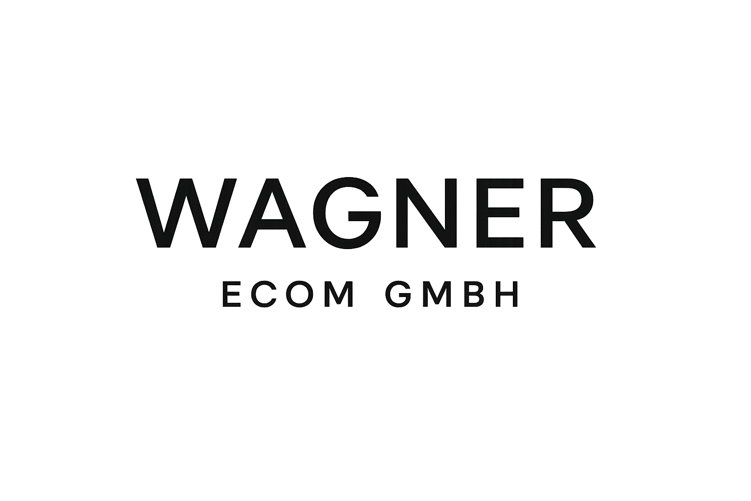 Schwarzes Logo mit der Aufschrift "WAGNER ECOM GMBH" in der Mitte.