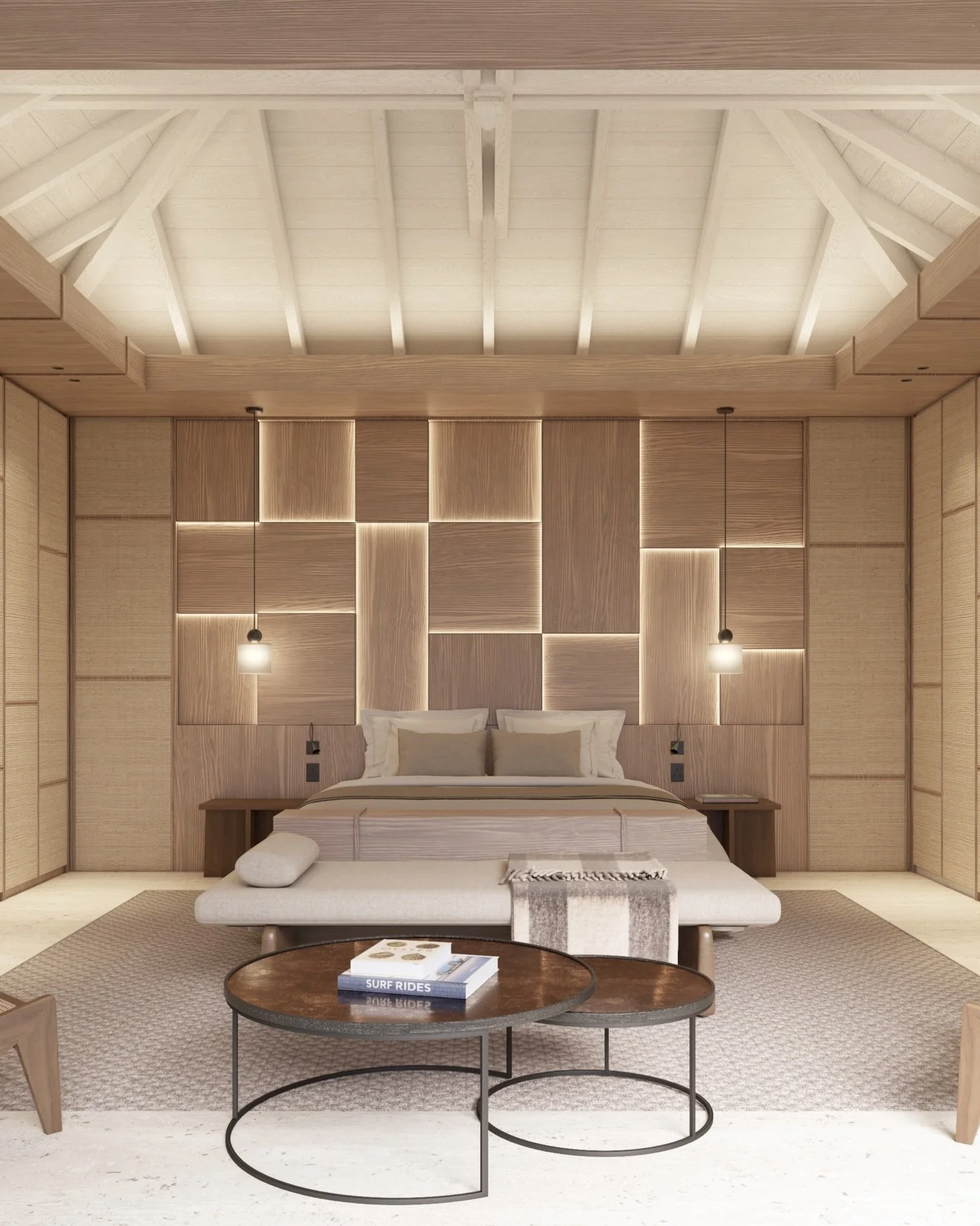 Shell Beach, St Barts. 3D Project
A contemporary hillside retreat just a short walk from the sand and the lively streets of Gustavia. Designed as a quiet, tactile hideaway, the villa unfolds in pale woods, natural stone and soft neutral tones, with w