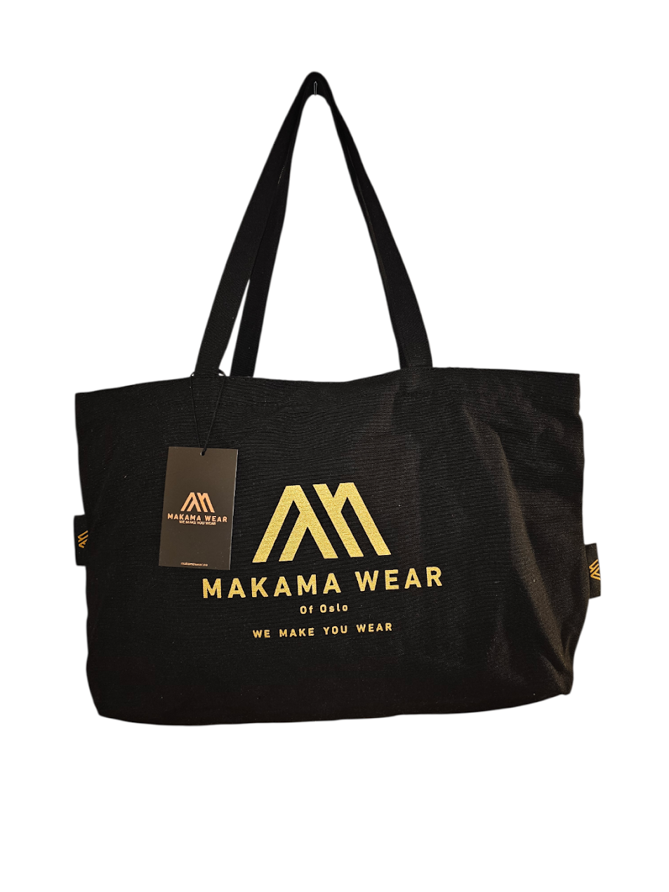 Str. 50x40 tote bag i bomull med glidelås