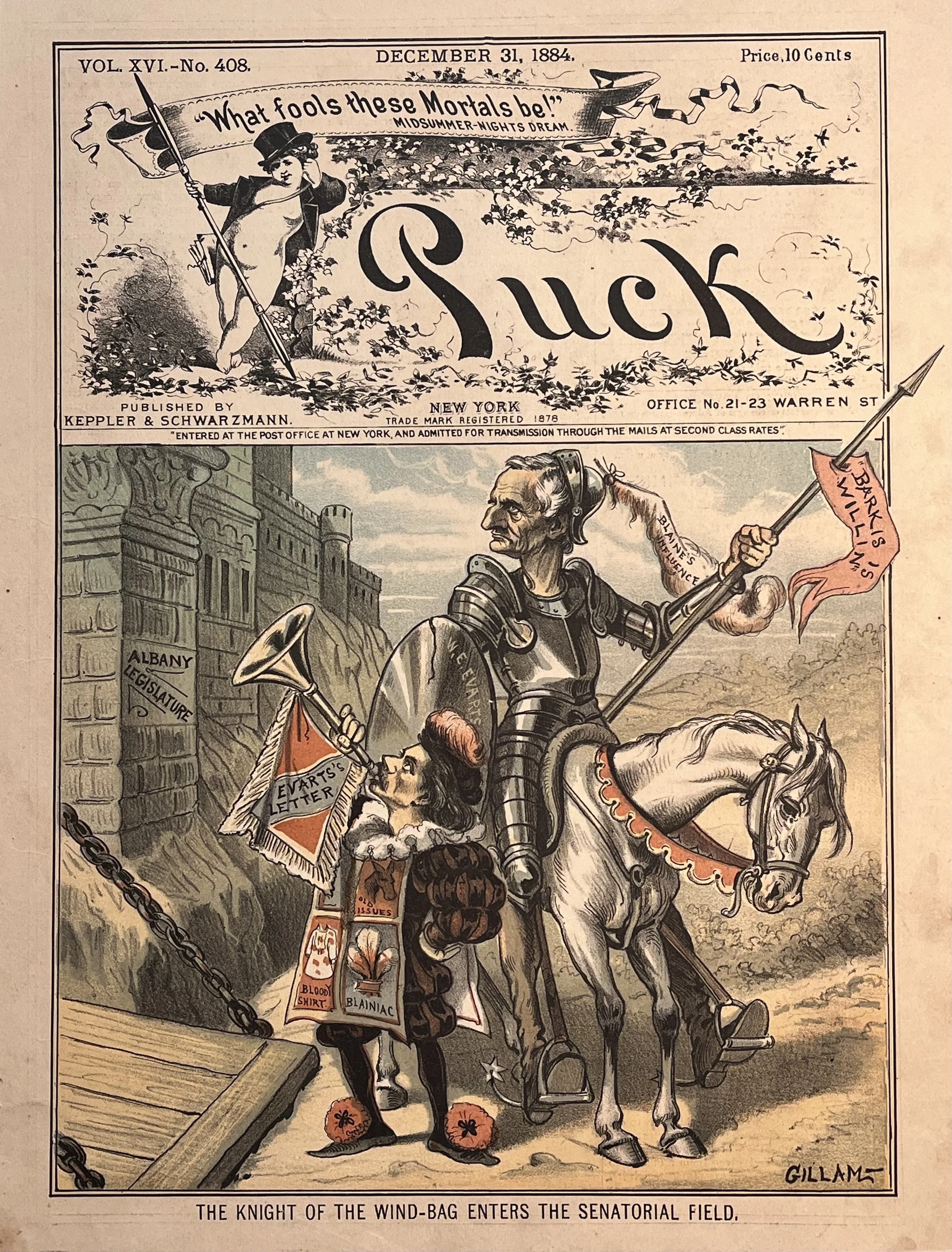 A page for Puck Magazine artist contributions