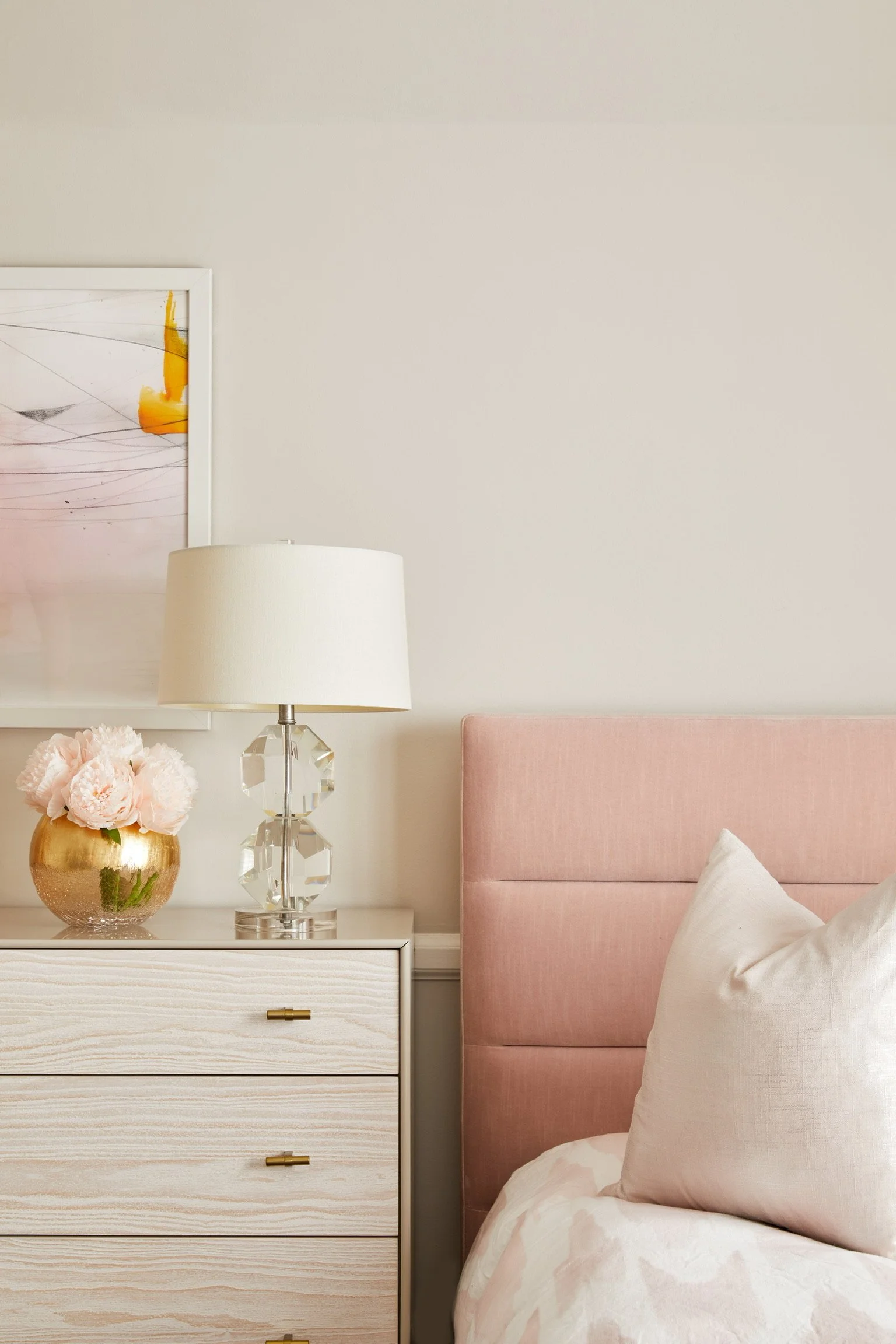 Elegant residential interior with layered textures and finishes