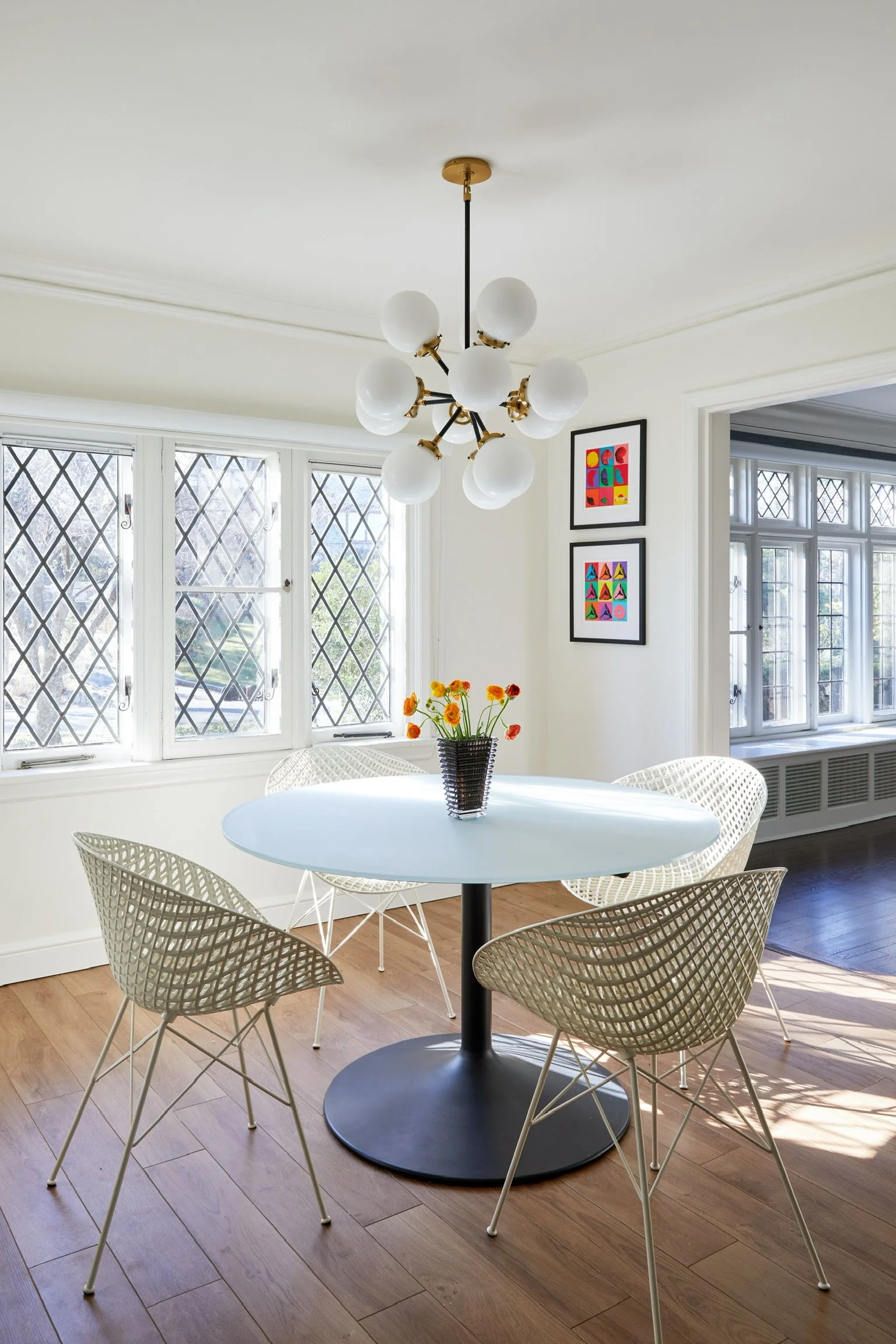 Elegant residential interior with layered textures and finishes