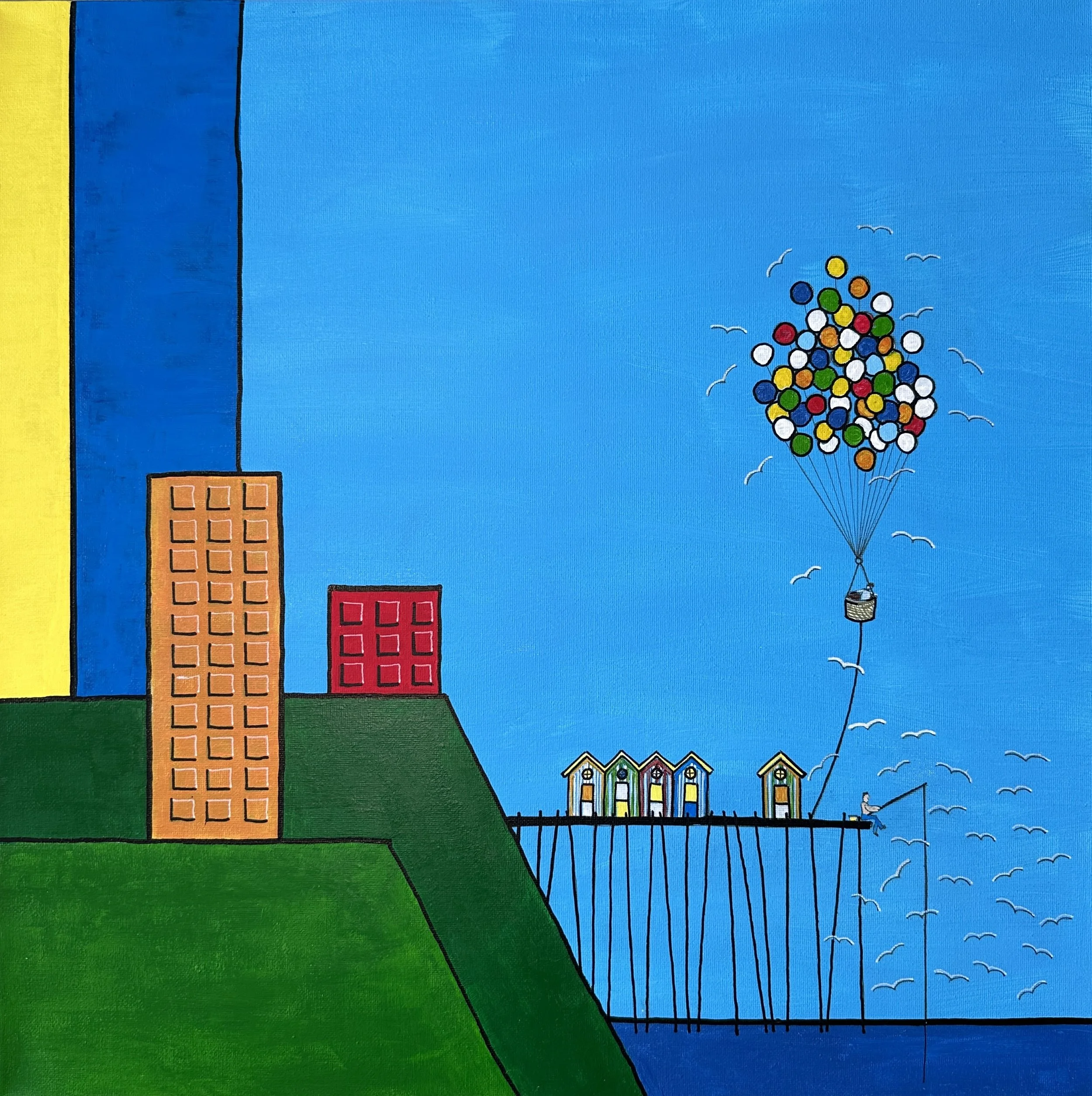 Seagulls  and ballons