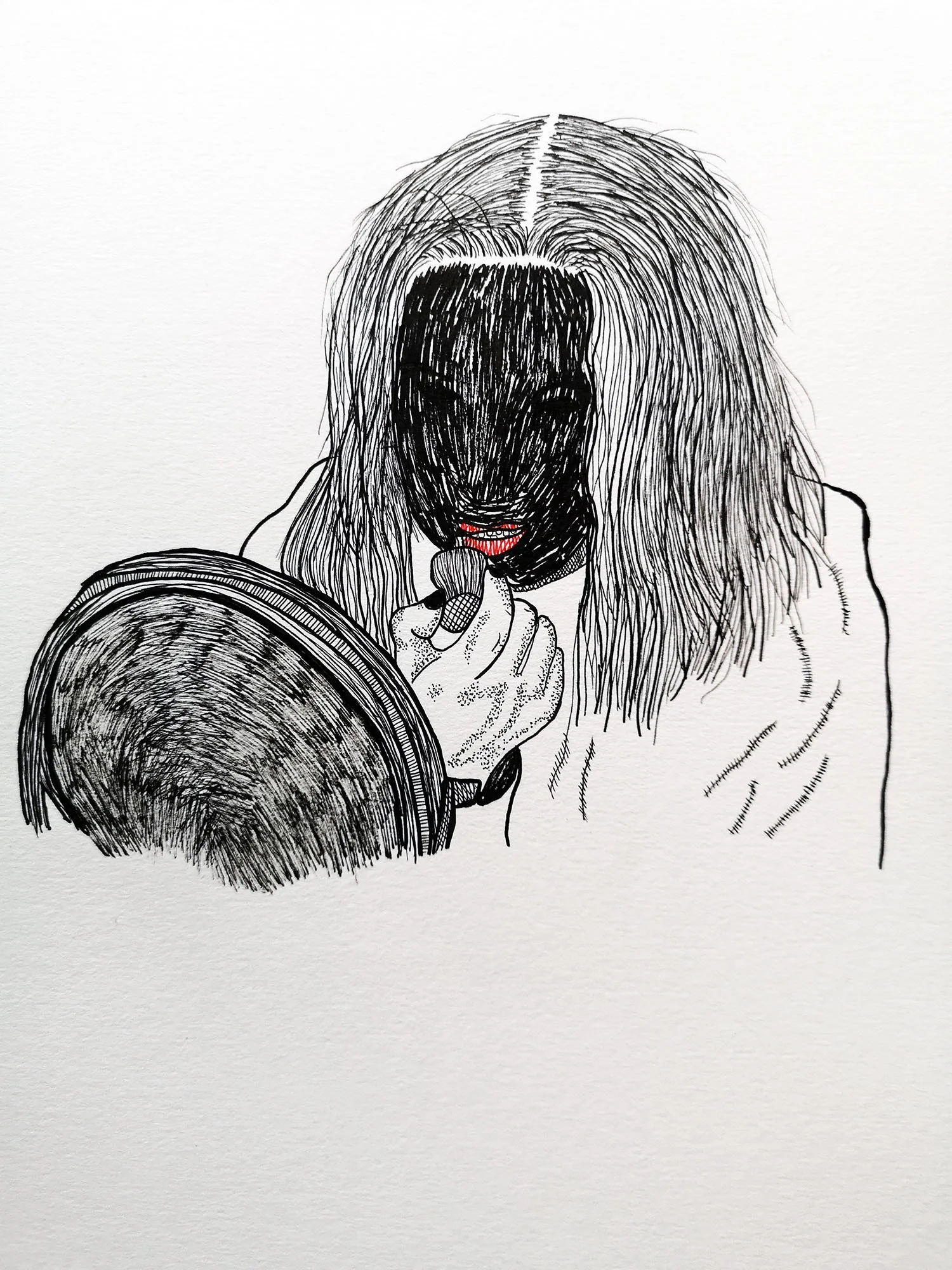 “Yeah yeah, I just need to get ready first — stop nagging”, ink on paper, 2020.