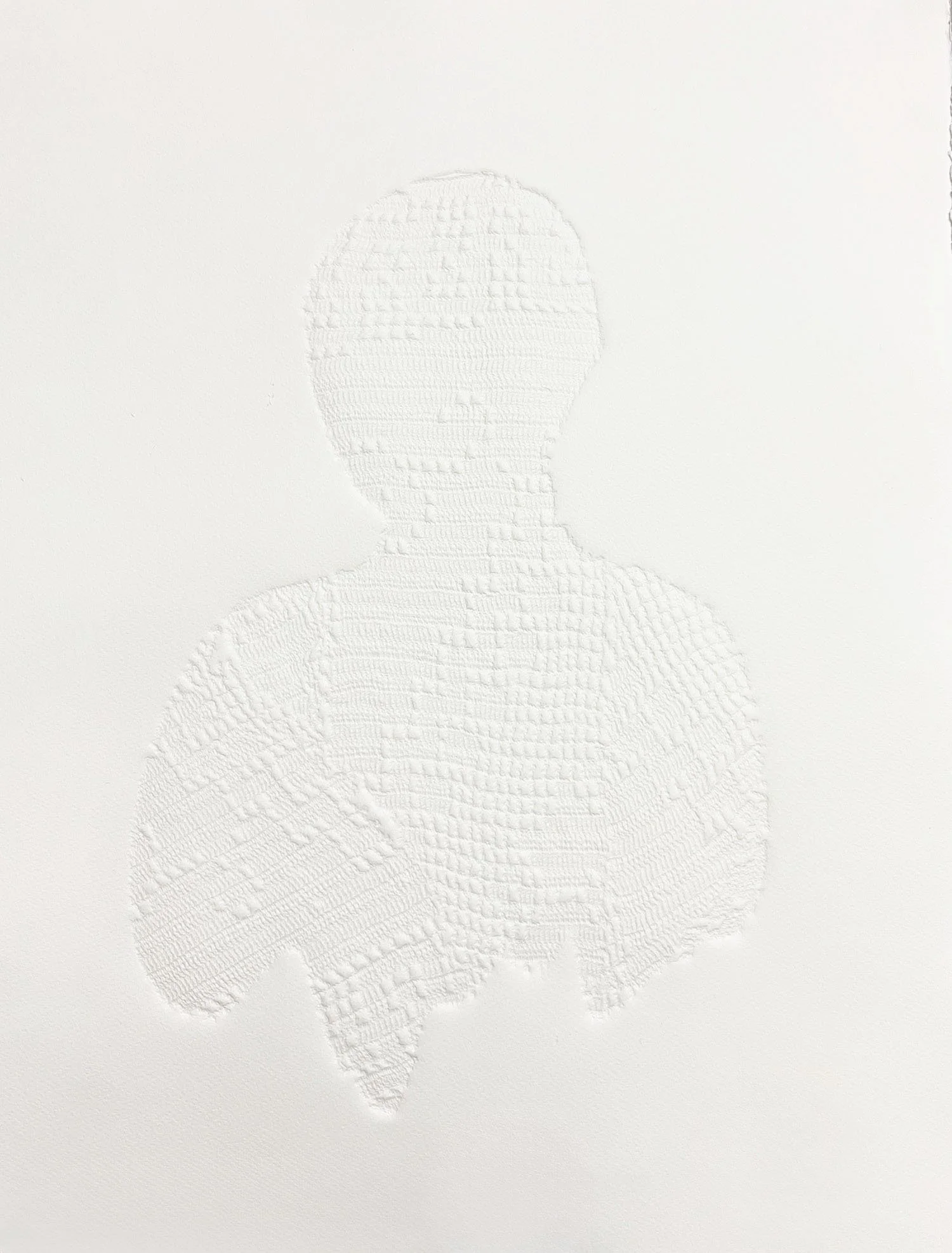 Four generations II, blind relief on Somerset Velvet, 32 x 50 cm, 2022. Photo: I.T.K