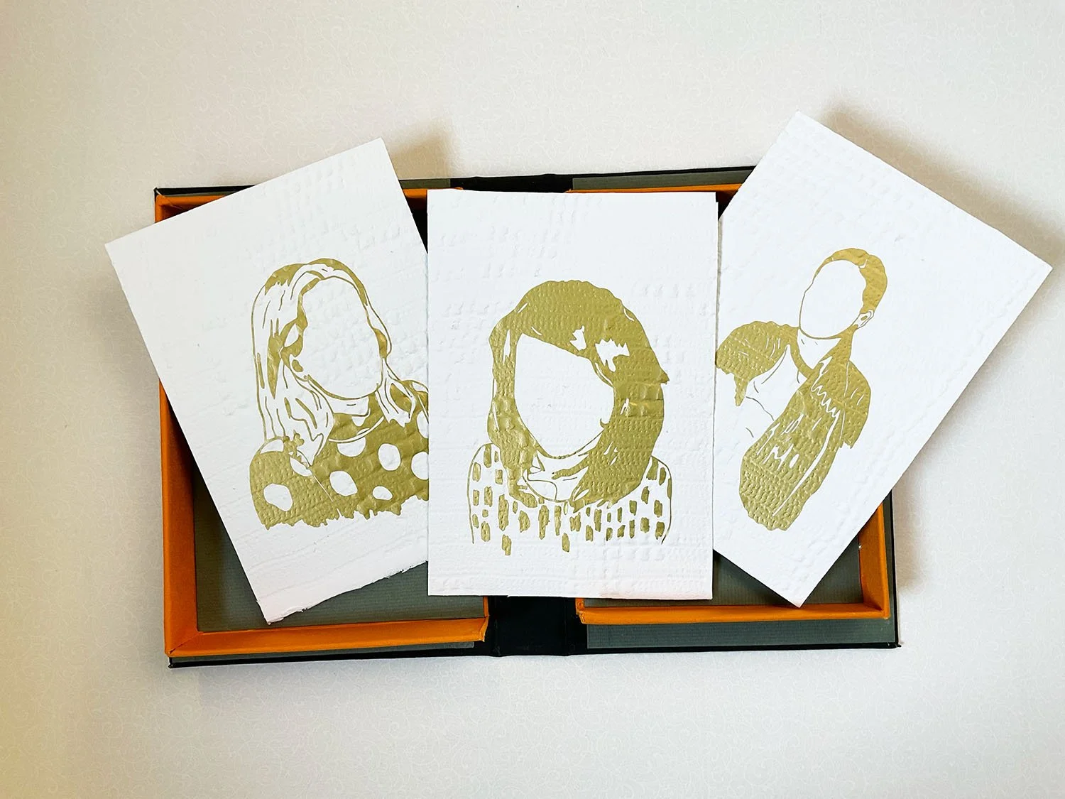 Sisters, heat transfer vinyl on blind relief, 2022. Photo: I.T.K