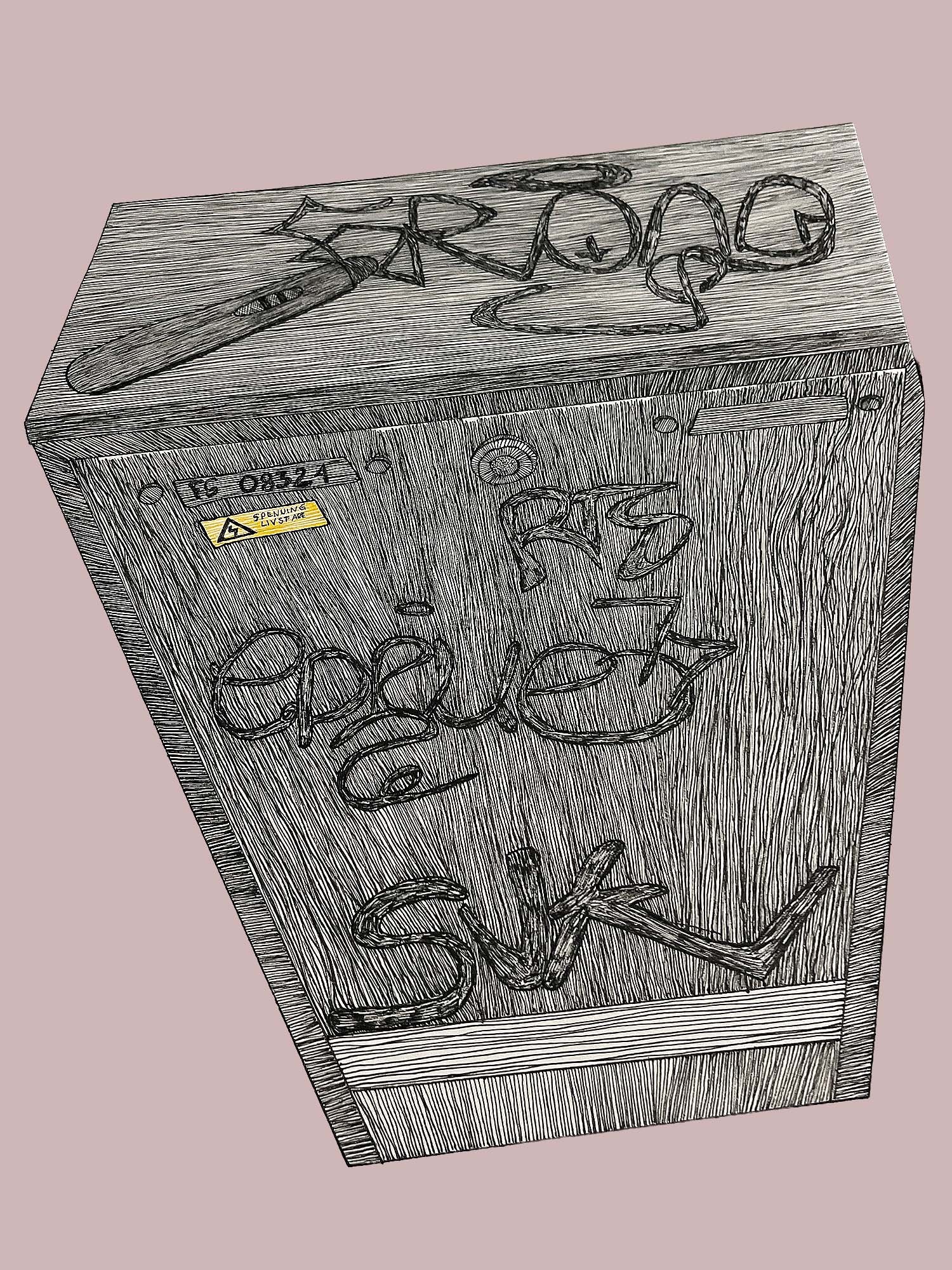 "Pregnancy Test", ink on paper, 29 x 42 cm, 2020.