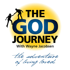 Book cover titled 'The God Journey' by Wayne Jacobsen with the tagline 'the adventure of living loved'