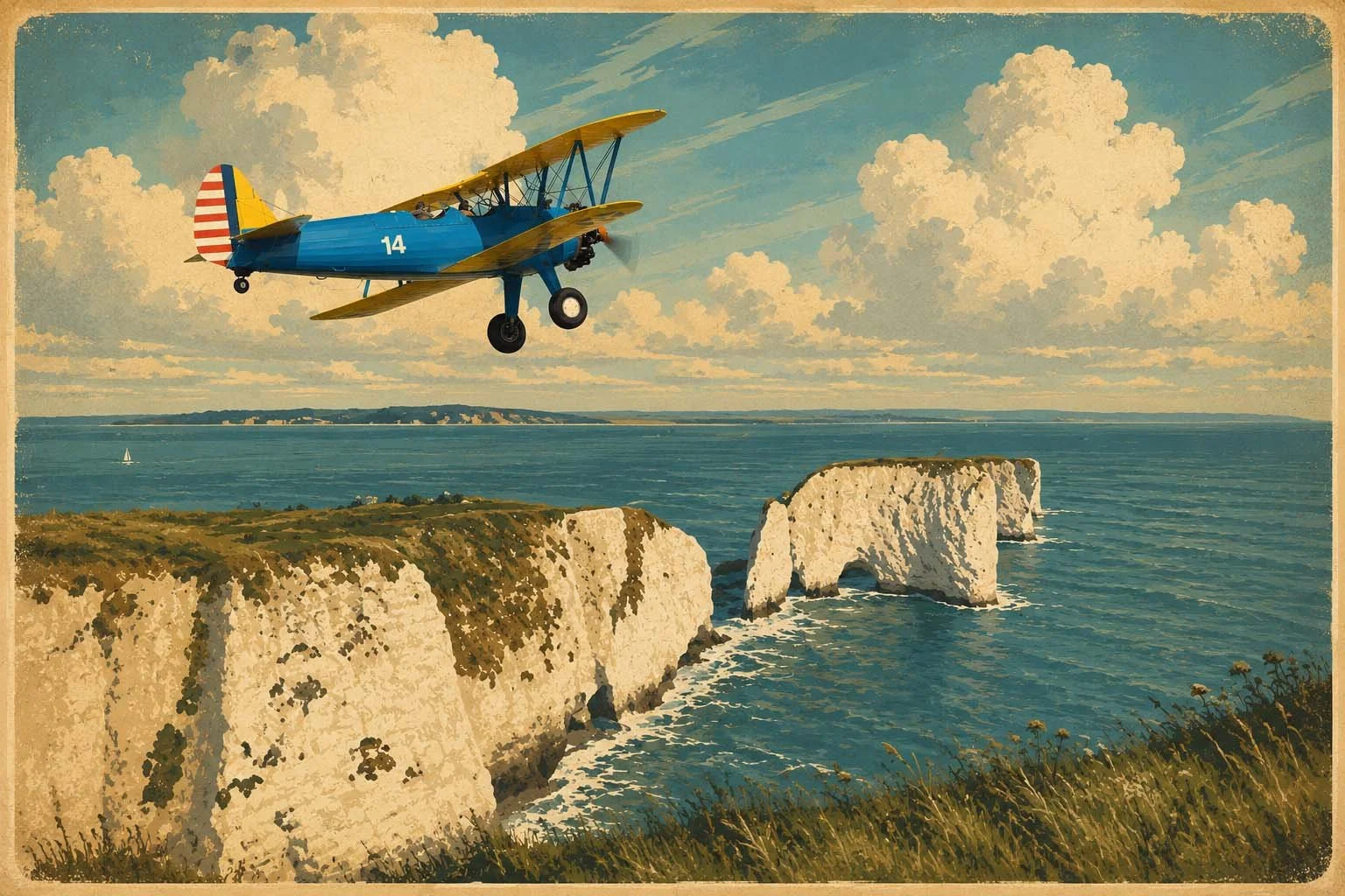 Old Harry Rocks Stearman Biplane Experience