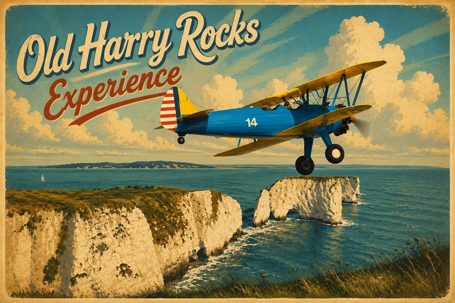 Old Harry Rocks Stearman Biplane Experience