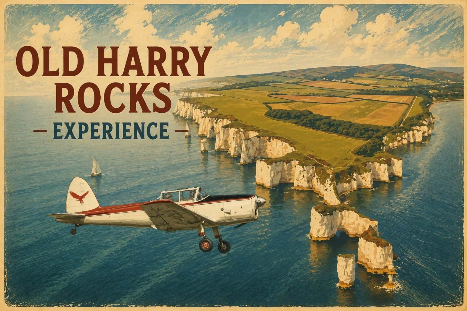 Old Harry Rocks Chipmunk Flight