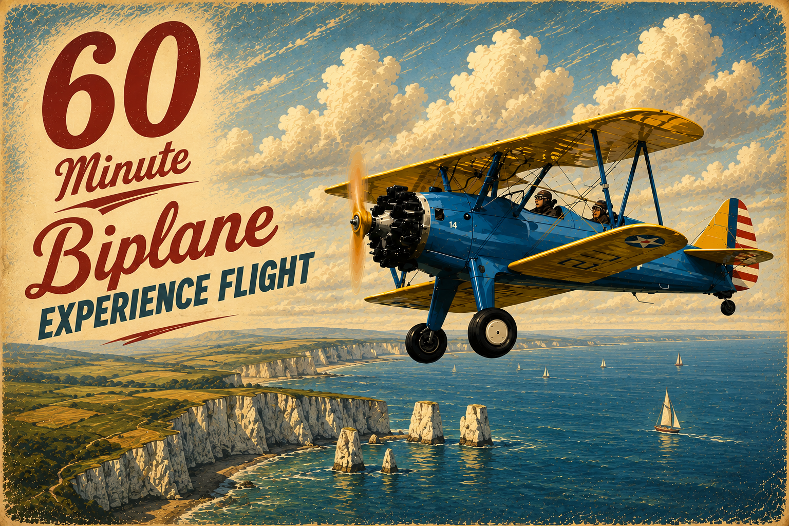60min Biplane Experience Flight