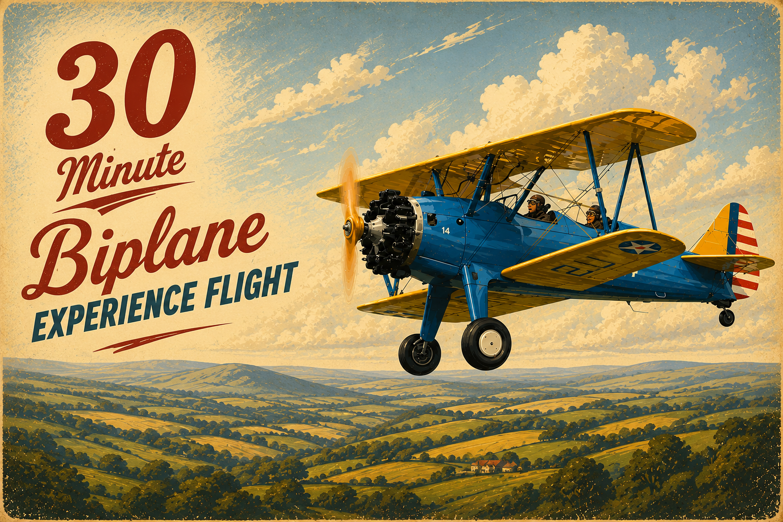 30min Biplane Experience Flight