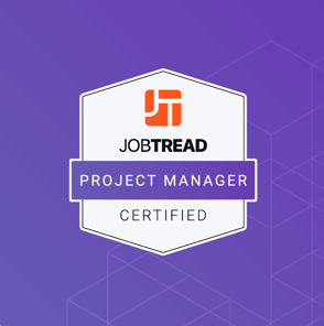JobTread Project Manager Certified badge on a purple background