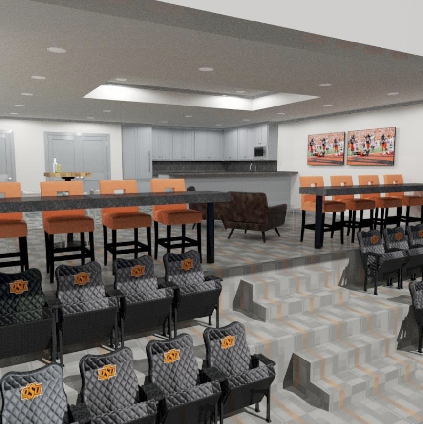 design rendering Oklahoma state suite renovation 